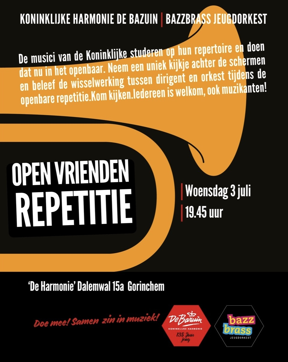 Open vrienden repetitie Harmonie Orkest